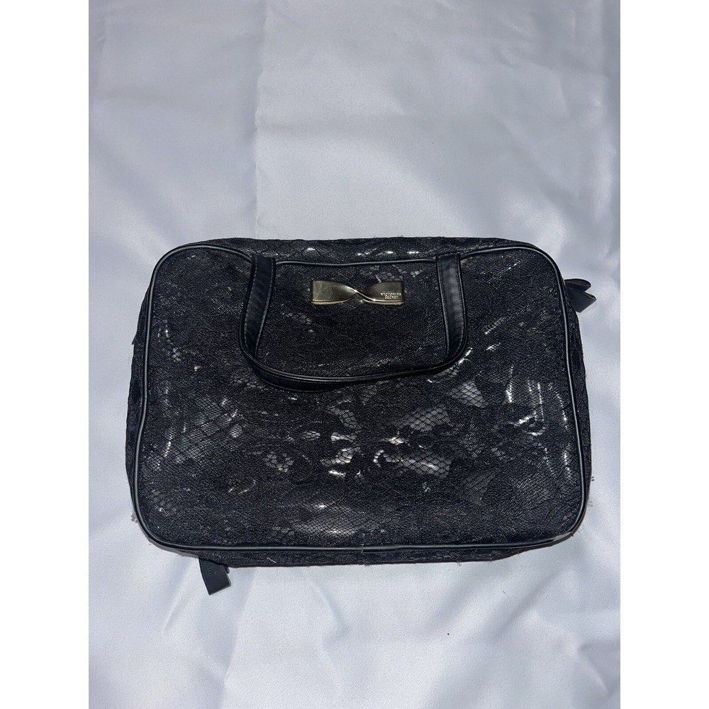 VICTORIAS SECRET LACE HANGING FOLDABLE TRAVEL JETSETTER COSMETIC BAG CASE